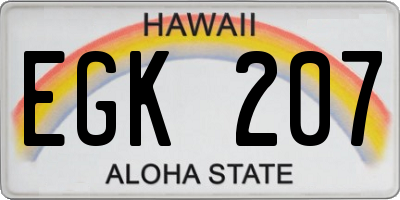 HI license plate EGK207