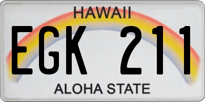 HI license plate EGK211