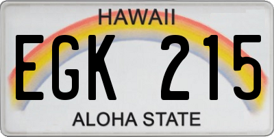HI license plate EGK215