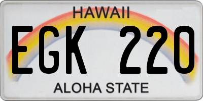 HI license plate EGK220
