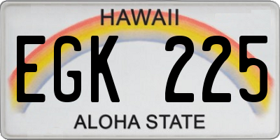 HI license plate EGK225