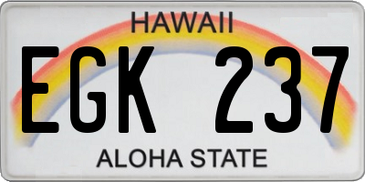 HI license plate EGK237