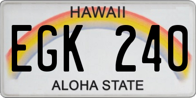 HI license plate EGK240