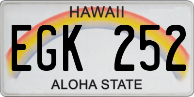 HI license plate EGK252