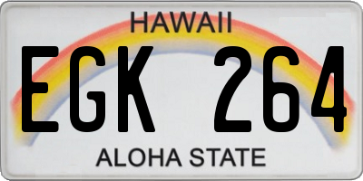HI license plate EGK264