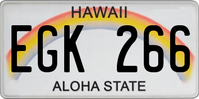 HI license plate EGK266