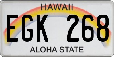 HI license plate EGK268