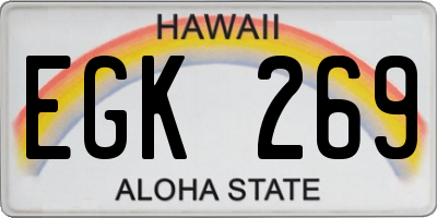 HI license plate EGK269