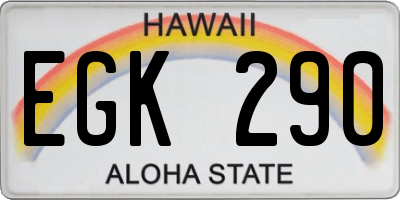 HI license plate EGK290