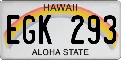 HI license plate EGK293