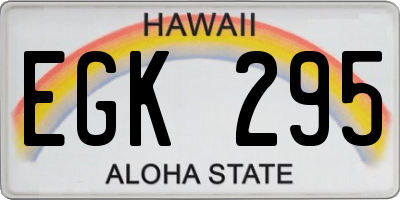 HI license plate EGK295