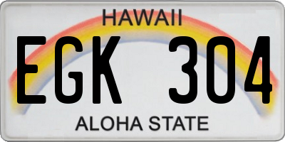 HI license plate EGK304