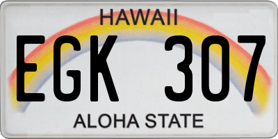 HI license plate EGK307