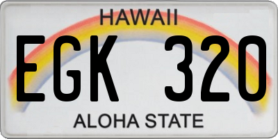 HI license plate EGK320