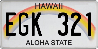 HI license plate EGK321