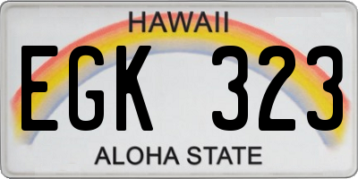 HI license plate EGK323