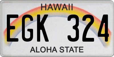 HI license plate EGK324