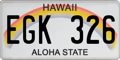 HI license plate EGK326