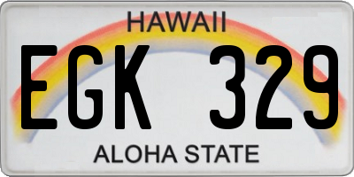 HI license plate EGK329