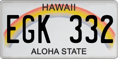 HI license plate EGK332