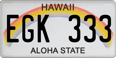 HI license plate EGK333