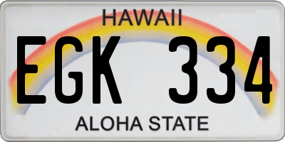 HI license plate EGK334