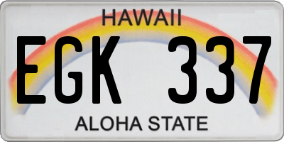 HI license plate EGK337