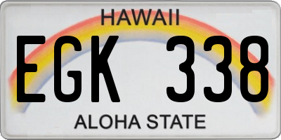HI license plate EGK338