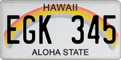 HI license plate EGK345