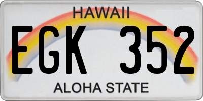 HI license plate EGK352