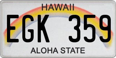 HI license plate EGK359