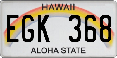 HI license plate EGK368