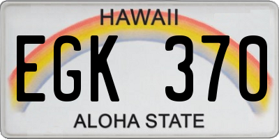 HI license plate EGK370