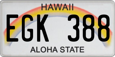 HI license plate EGK388