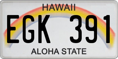 HI license plate EGK391