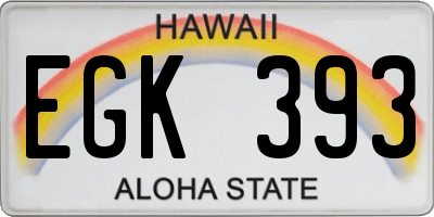 HI license plate EGK393
