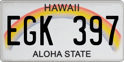 HI license plate EGK397