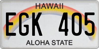 HI license plate EGK405