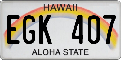 HI license plate EGK407