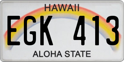 HI license plate EGK413