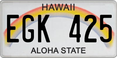HI license plate EGK425