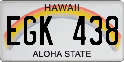 HI license plate EGK438