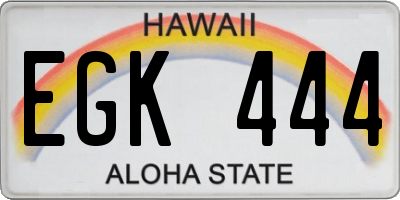 HI license plate EGK444