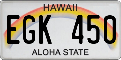 HI license plate EGK450