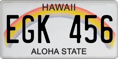HI license plate EGK456
