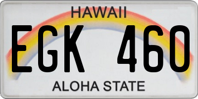HI license plate EGK460