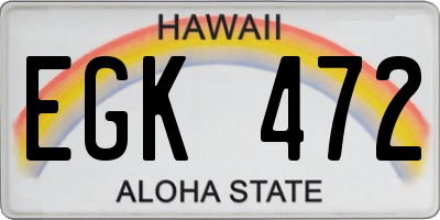 HI license plate EGK472