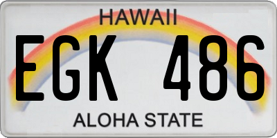 HI license plate EGK486