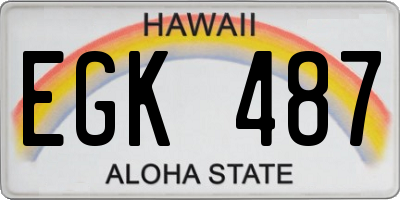 HI license plate EGK487
