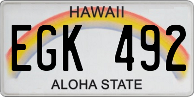 HI license plate EGK492